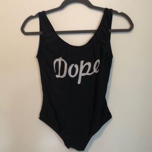 “Dope” one piece bathing suit